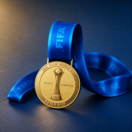 FIFA Club World Cup Golden Medal with Blue Ribbon