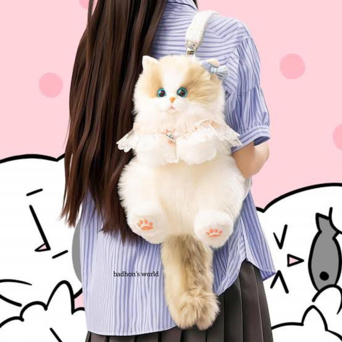 Plush CAT Backpack for Boys Girls Kids Children C0477