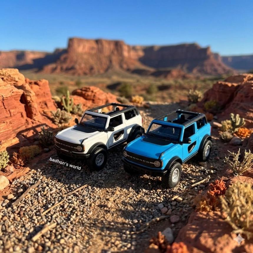 1:36 scale die-cast toy model replicas of the Ford Bronco 2-door SUV