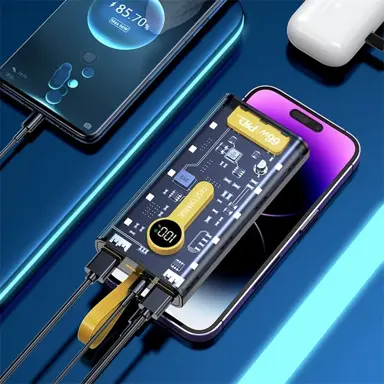Transparent power bank 20000mah