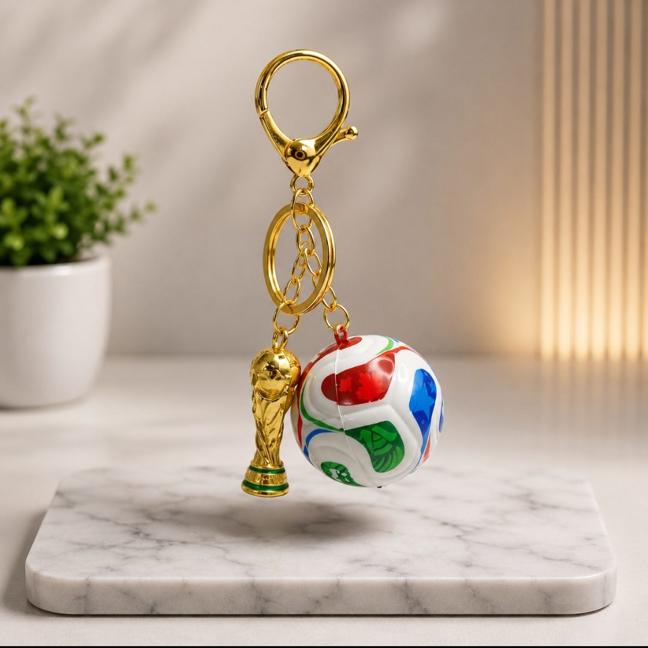 World Cup Trophy & Football Keychain